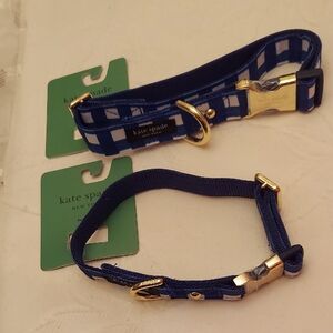 Kate Spade Navy and White Pet Collar 2X